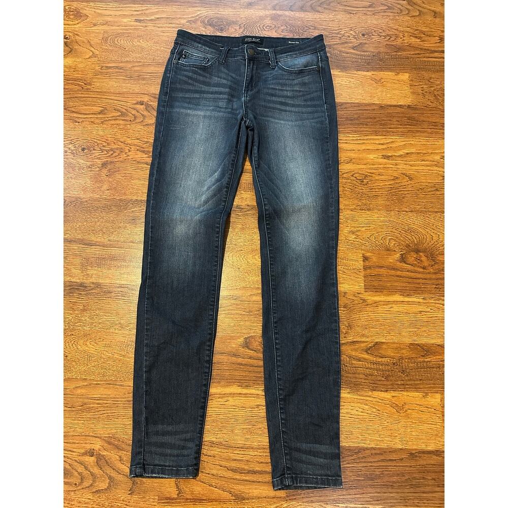 Judy Blue Mid Rise Skinny Jeans Women’s 7/28 Dark Wash Stretch Denim Comfortable